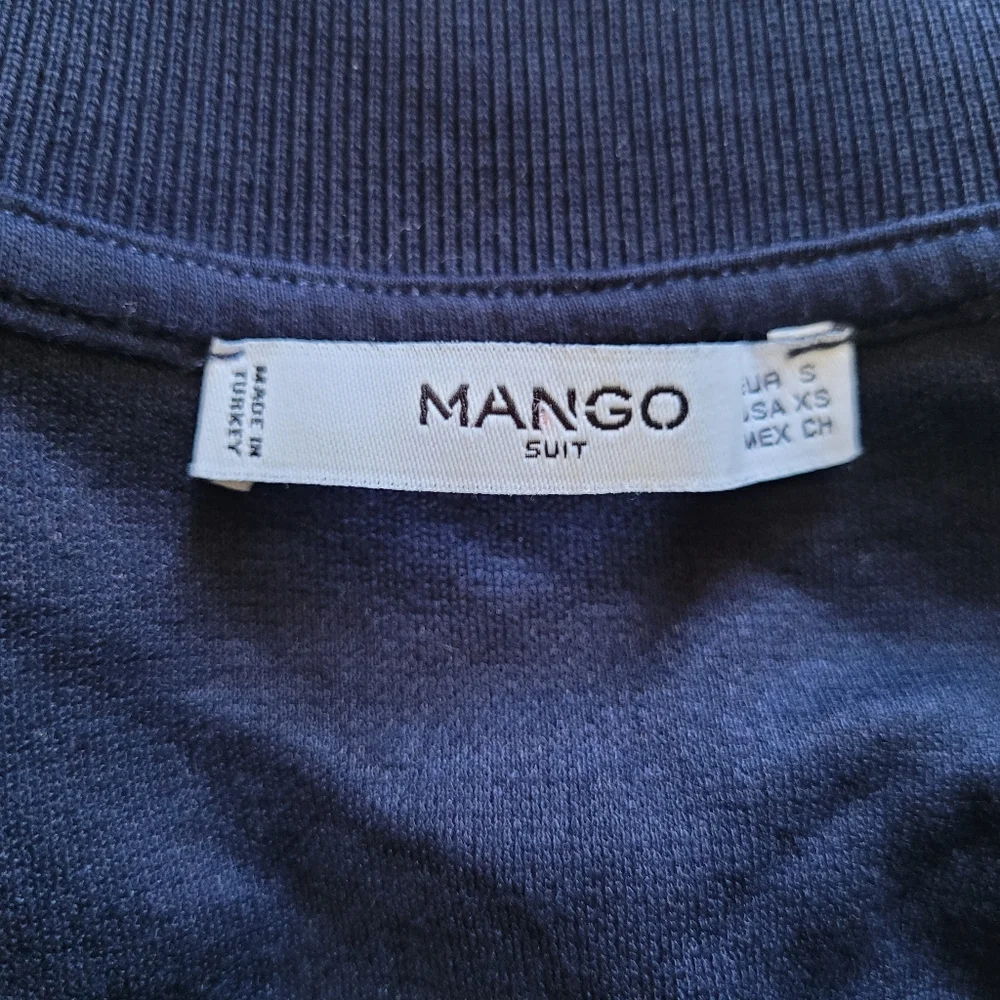 Mango golf shirt pull over top short sleeve dark blue preppy sporty size XS - Picture 9 of 15